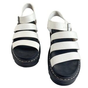 SINCERELY JULES Daring - Womens Size 8.5 White Chunky Sandals Vegan Leather